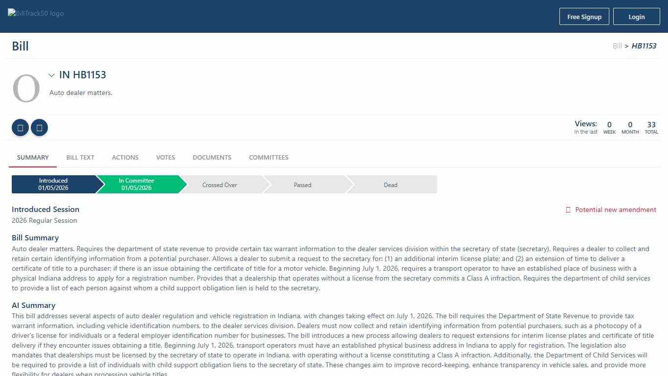 IN HB1153 BillTrack50